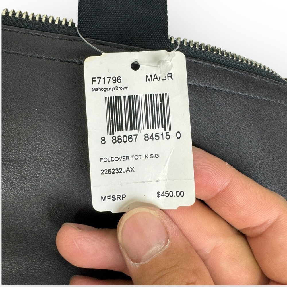 COACH Mens Signature Foldover City Tote 71796 Mahogany Brown New With Tag - Picture 11 of 12